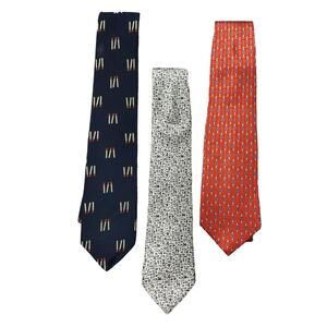 Horchow Neck Ties Vintage Silk Match Sticks Numbers 3-Pack